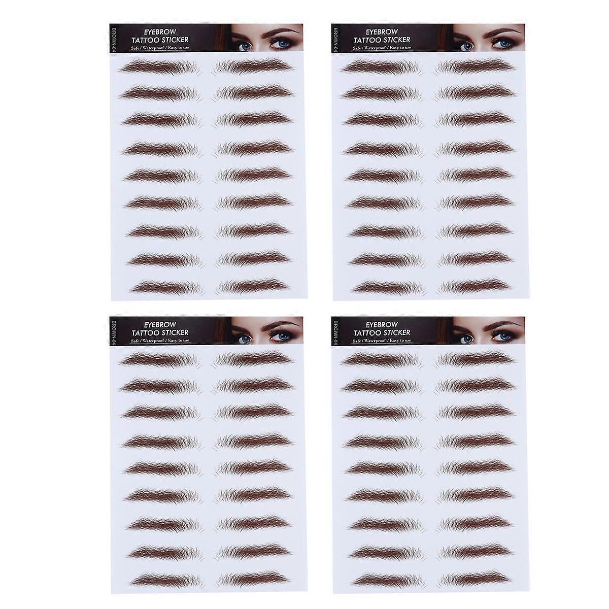Eyebrow Shape Stickers Stick On Eyebrows Special Events Water Transfer Paper Soybean Ink Arch 4Pcs