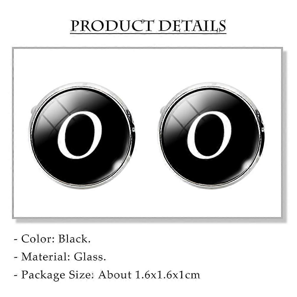a refined and professional product description based on your input:
**Glass and Copper O Letter Pattern Cufflinks & Collar Studs Set for Men**
