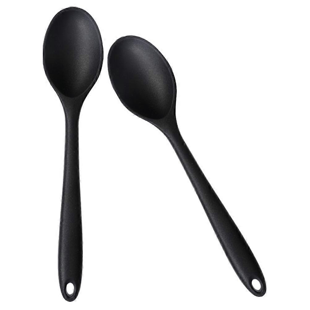 Silicone Cooking Spoons Set of Resistant, Nonstick Kitchen Utensils for Stirring, Mixing, Baking, and Soup Serving Lightweight Ergonomic Design