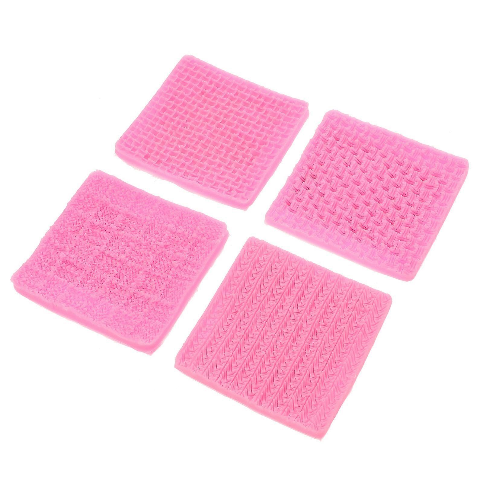 Cookie Molds For Baking Silicone Mold Crochet Texture Embossed Design Kitchen Baking Tools .00X9.20X0.70CM Soap Making 4Pcs