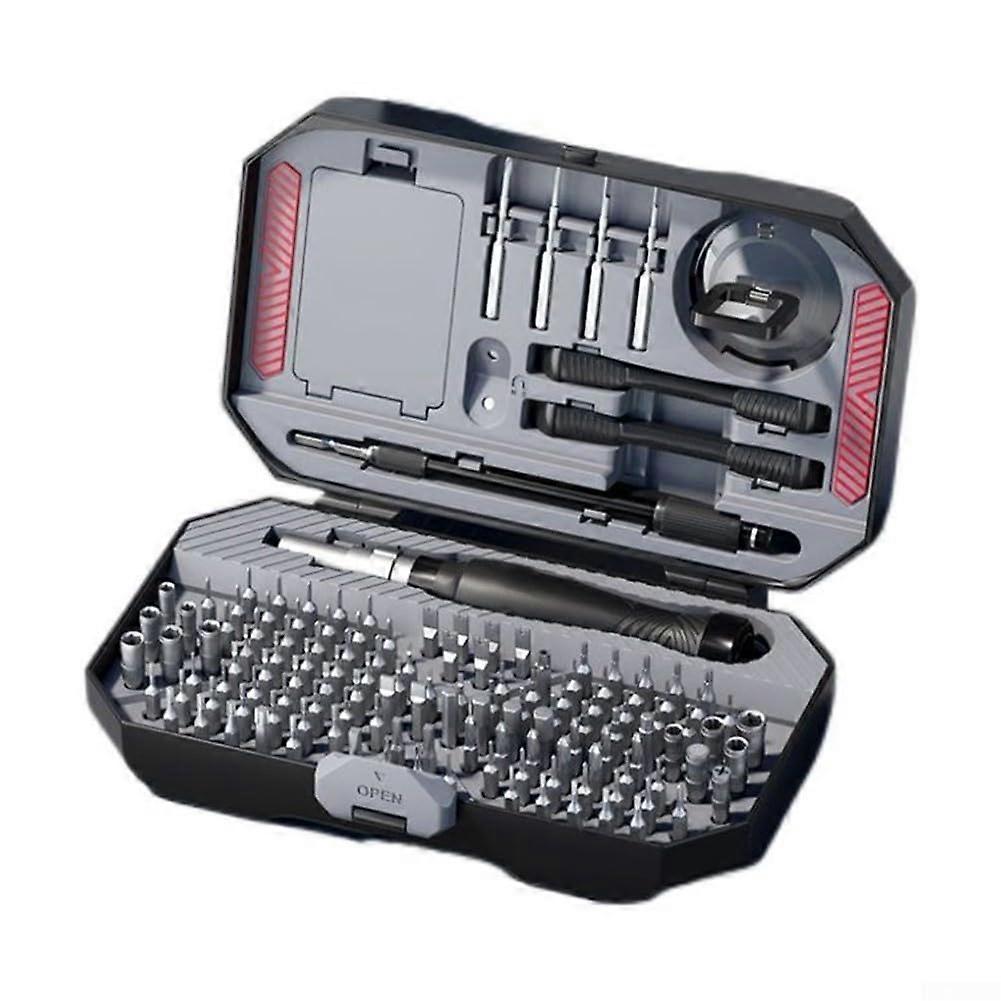 Multipurpose ratchet screwdriver set with magnetic tips for precision work