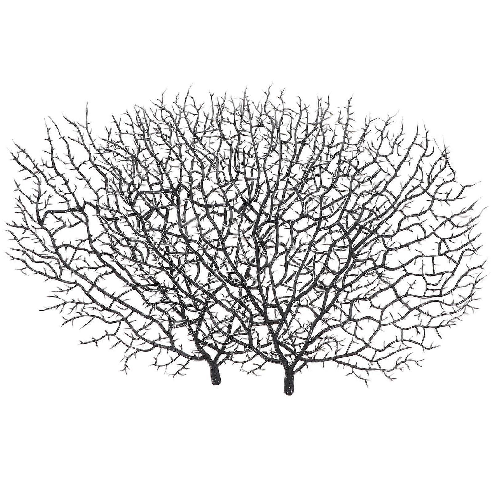 Fish Tank Ornaments Simulation Coral Branch Plastic 32.00X26.00X1.00CM For Christmas 2Pcs