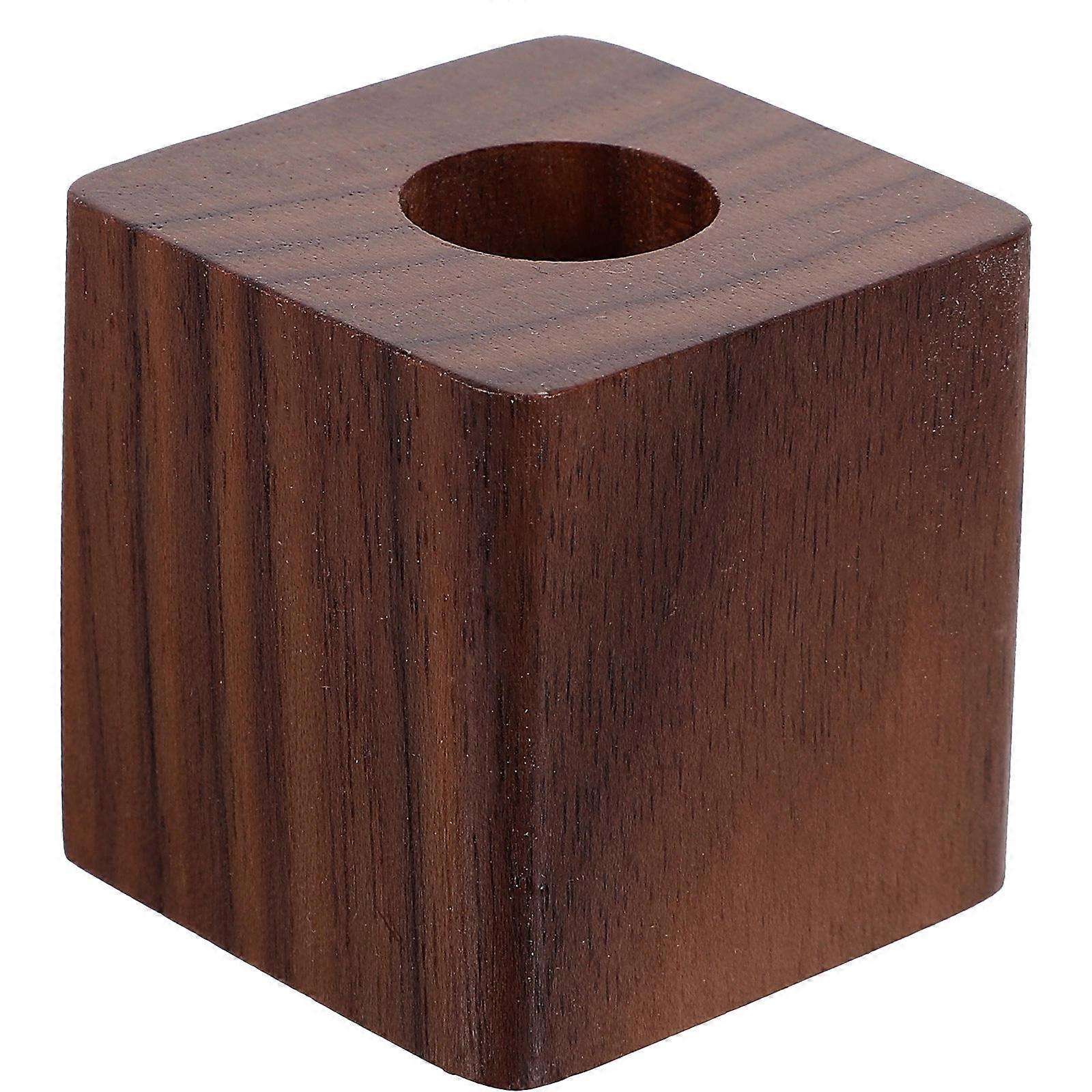 Artistic Walnut Wood Pen Holder for Desk Elegant Single Pen Stand for Home Office Storage