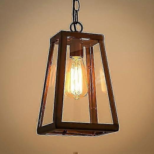 في الهواء الطلق قلادة ضوء الرجعية الأسود قلادة مصباح IP44 الصناعية خمر سقف الحديد + زجاج الجدار مصباح المطر جناح فيلا دور علوي الثريا في الهواء الطلق L