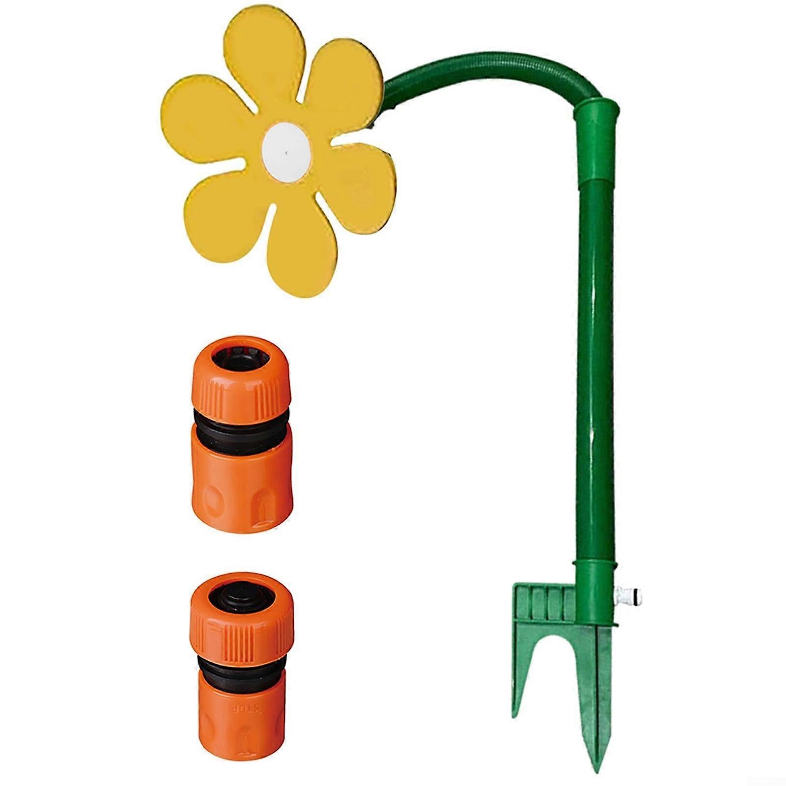 Playful flower sprinkler waters your garden with mood, 360degree rotation