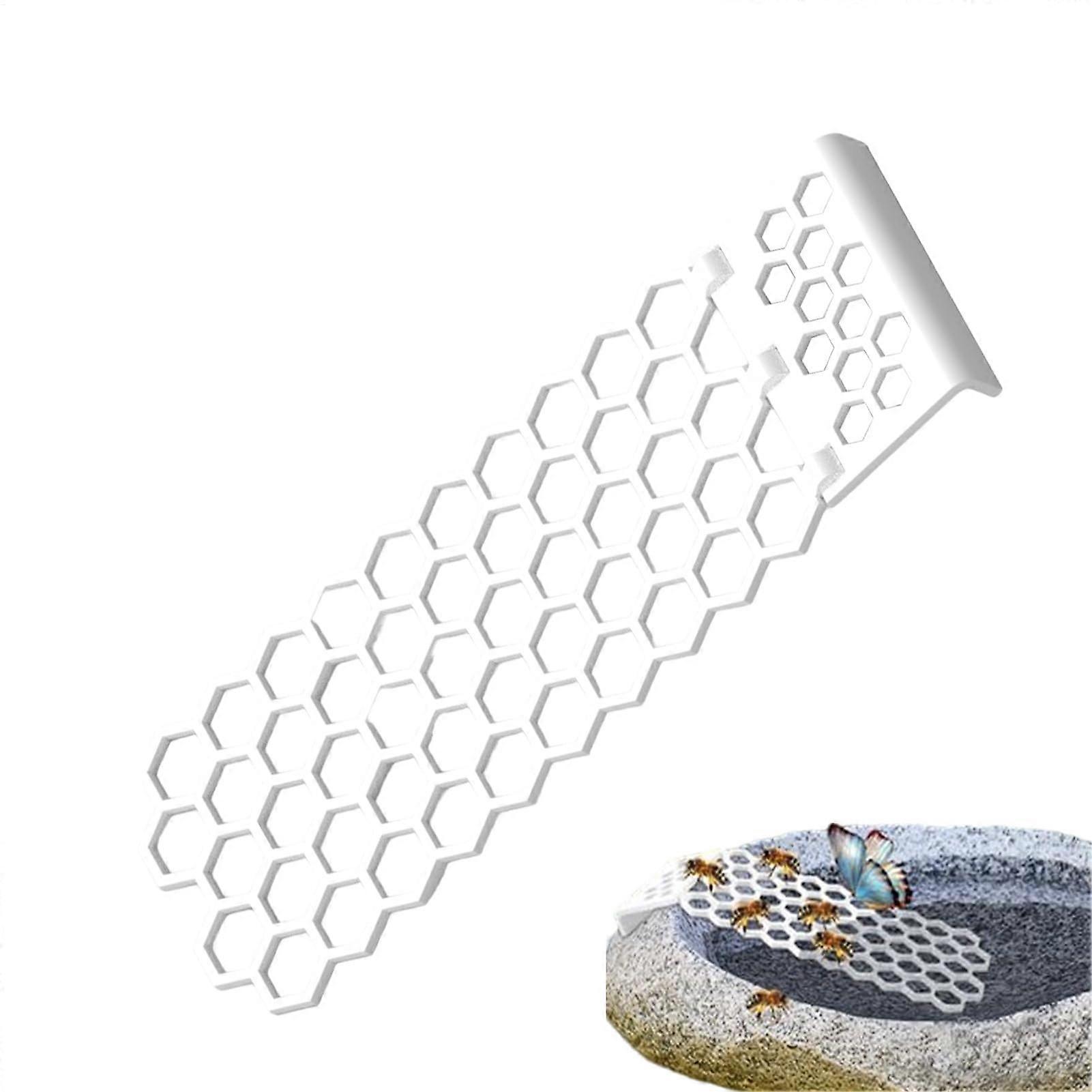 Bee Watering Station Floating Bee Island with Foldable Design, Anti-Drop Butterfly Water Station for Garden, White Color