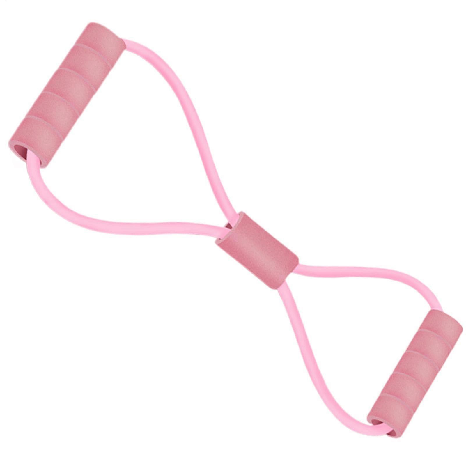 Figur 8 Resistance Band | Elastic Chest Expander With Non-Slip Grip - Versatile Workout Equipment For Adults Beginners Enthusiasts Professionals Pink