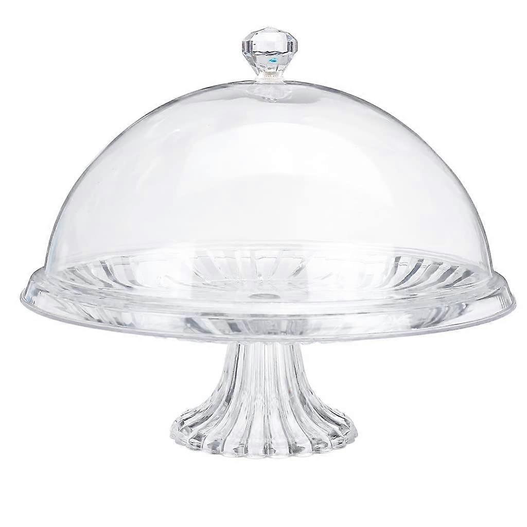 Retro Acrylic Dessert Cake Plate, Dustproof Glass, Food Fruit Cover, Display Stand (Color : As Shown, Size : One Size) as shown standard size