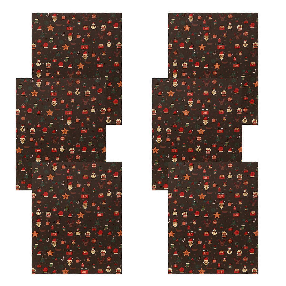 Chic Wrapping Paper Christmas Retro Eu Style Black 73x51cm For present Wrapping 6Pcs
