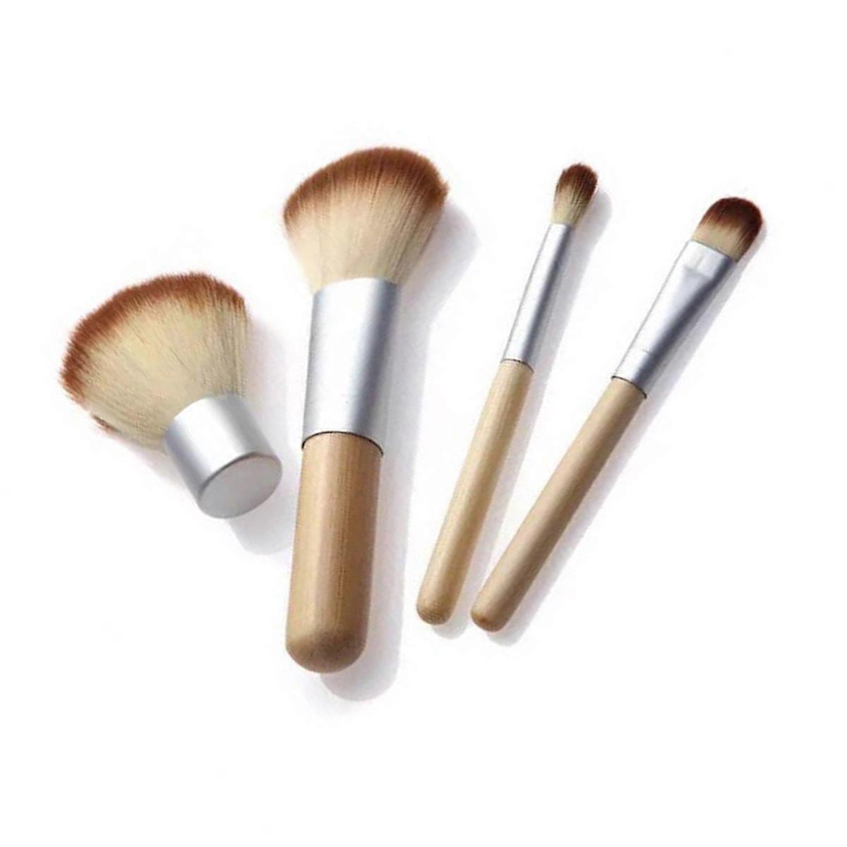 Outils de maquillage Brosse portable Utilisation professionnelle Bambou Matériau 4Pcs