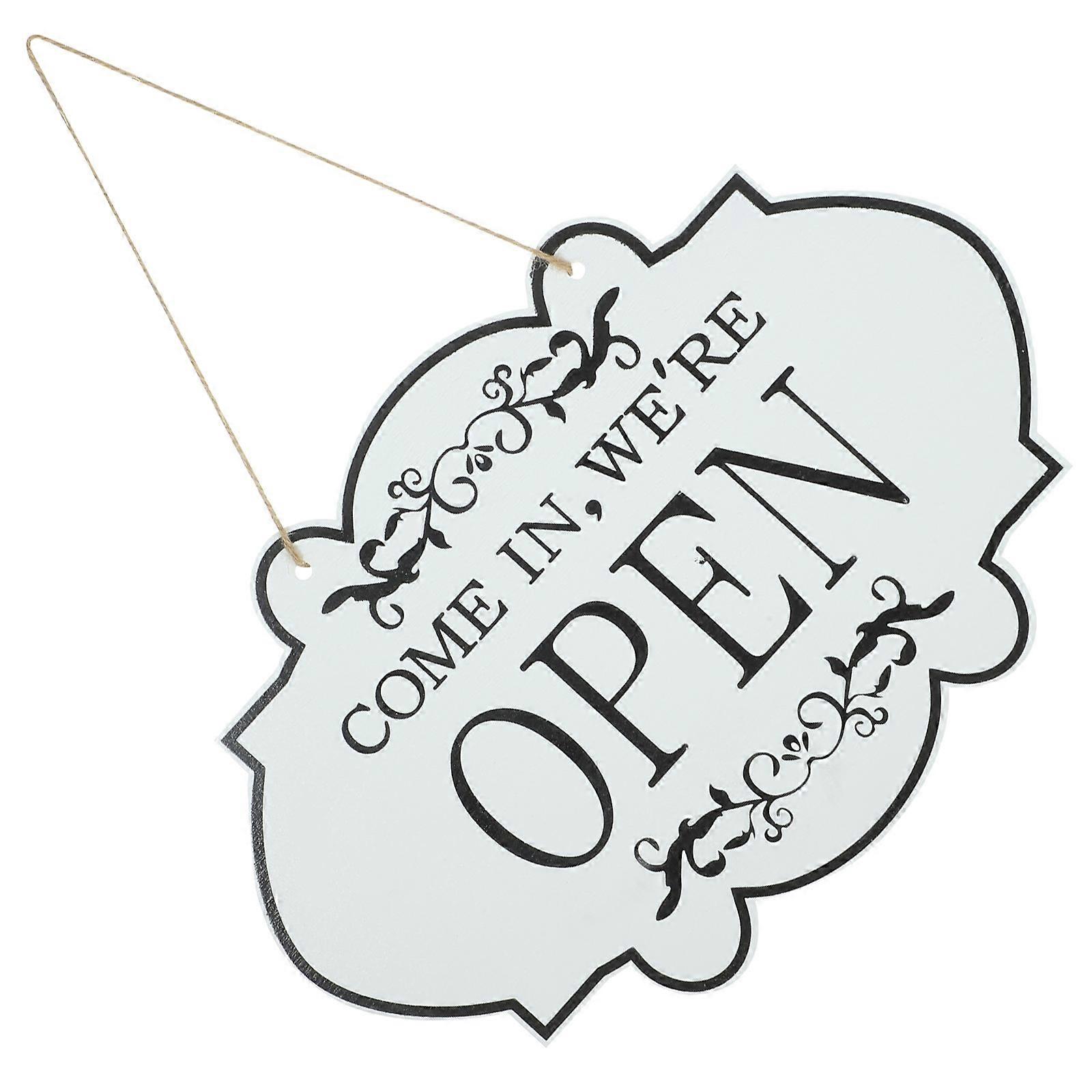 Hanging Open Closed Sign Wooden Rectangular Shape For Business Owners Indoor Outdoor Decorative 1Pack