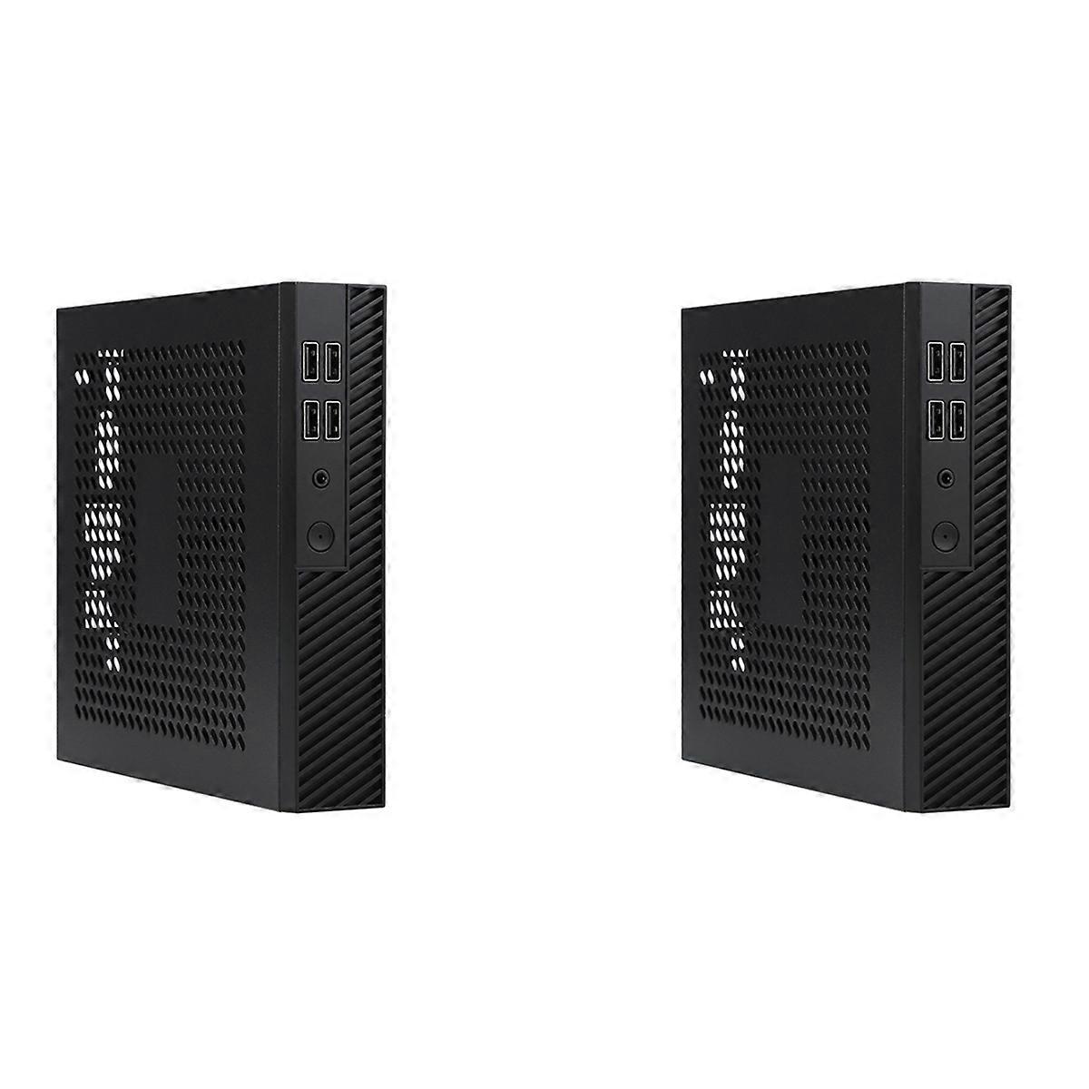 2X DX01 Thin Mini ITX Desktop Computer Chassis Thin Half Height Computer Chassis Portable Desktop Co