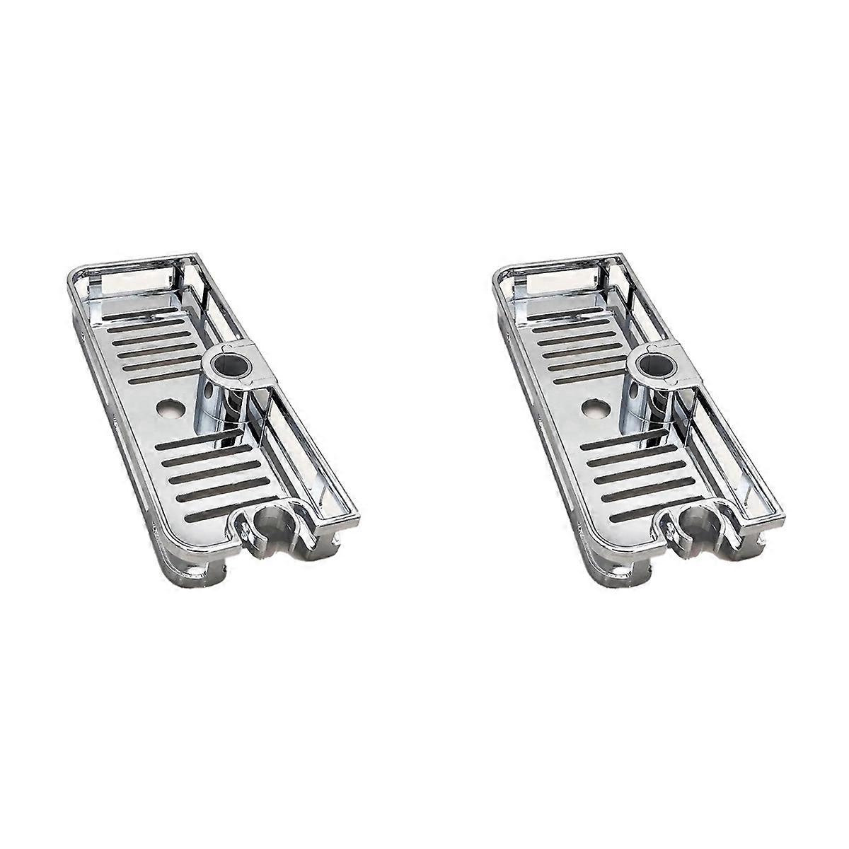 2X Multifunction Organizer Bathroom Lifting Rod Removable Stand No Drilling Soap Holder Shower Tray