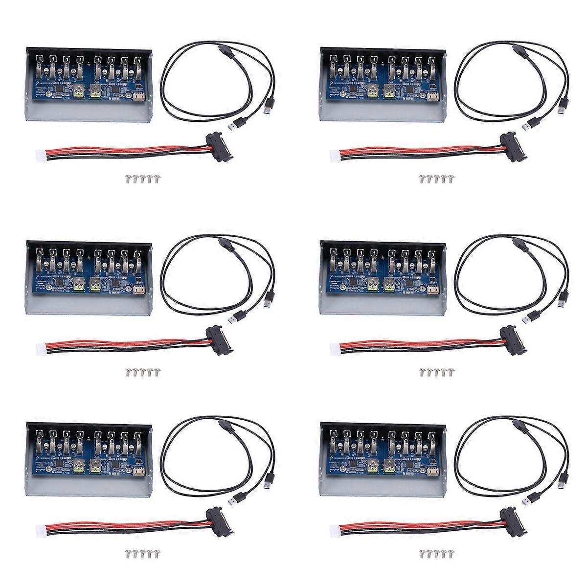6X 19 Pin to 8 Port USB 3.0 Hub 5.25 Inch CD-Rom Drive Bay CD Rom Front Panel for Computer Case