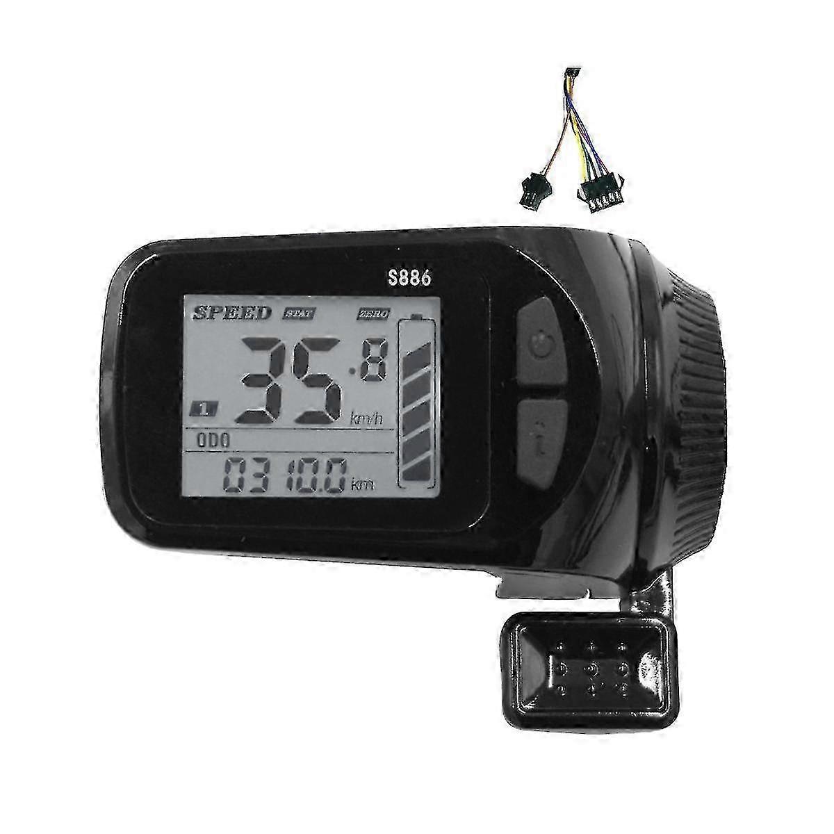 24v/36v/48v/60v Ebike LCD Display Panel Thumb Throttle Meter for Electric Bicycles E-scooters