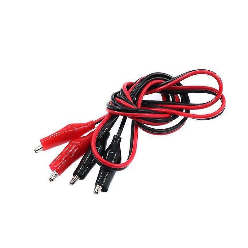 10PCS Electrical Test Leads: 1m Insulated Double-Ended Banana Plug to Alligator Clips Flexible Cable - Red Black Jumper Wires for Circuit Connection