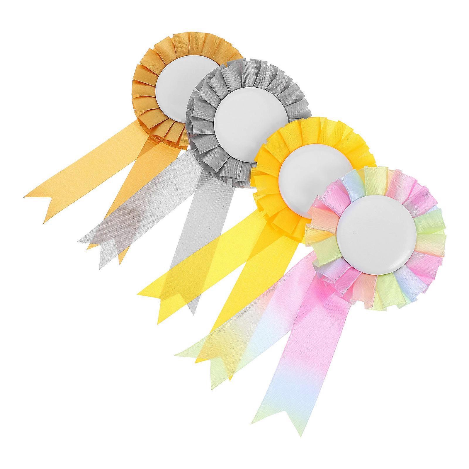 Award Ribbon Rosette For Classroom Prize Science Fair Talent Show Gold 4Pcs