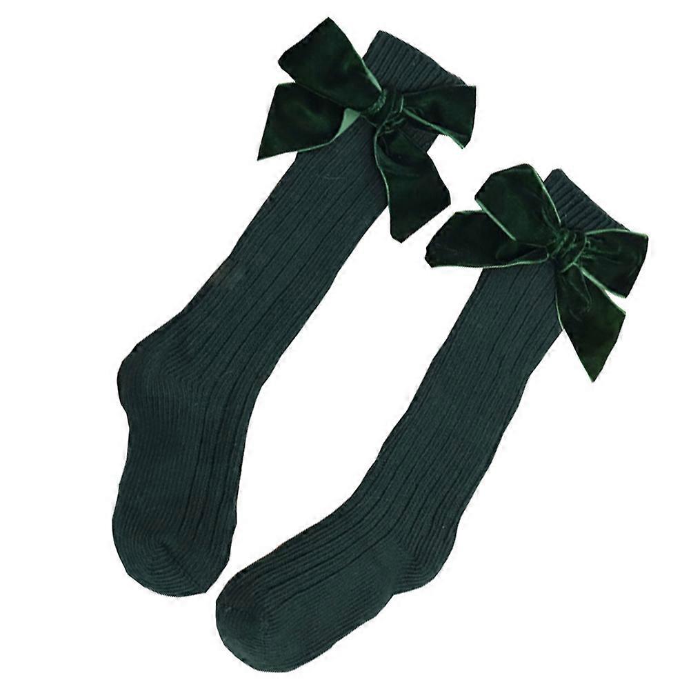 무릎 양말 유아 소녀 면 따뜻함 종아리 중간 길이 한 쌍