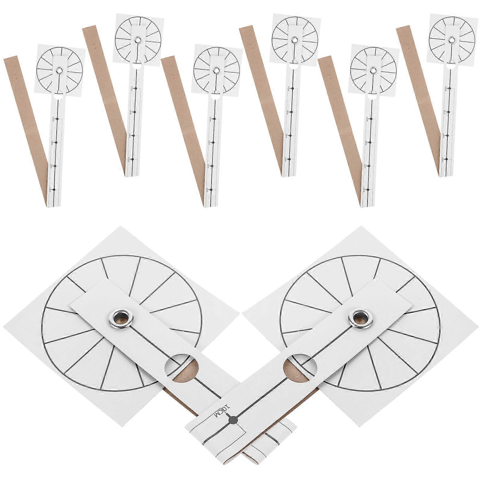 8pcs DIY Wall Clock Positioning Ruler with Graduated Paper – White Silent Clock Scale for Kitchen, Living Room, and Bedroom Installation