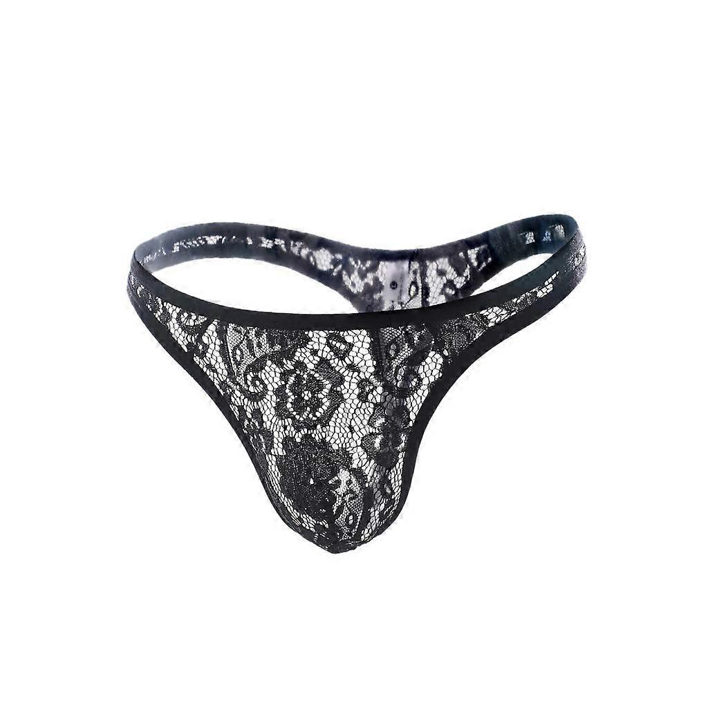 Men's String Thong Waist Thongs Black M