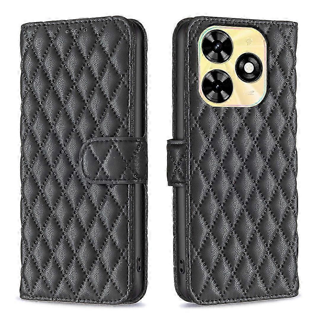 Wallet Leather Case with Rhombus Grid Pattern for Certain Brand Smartphone
