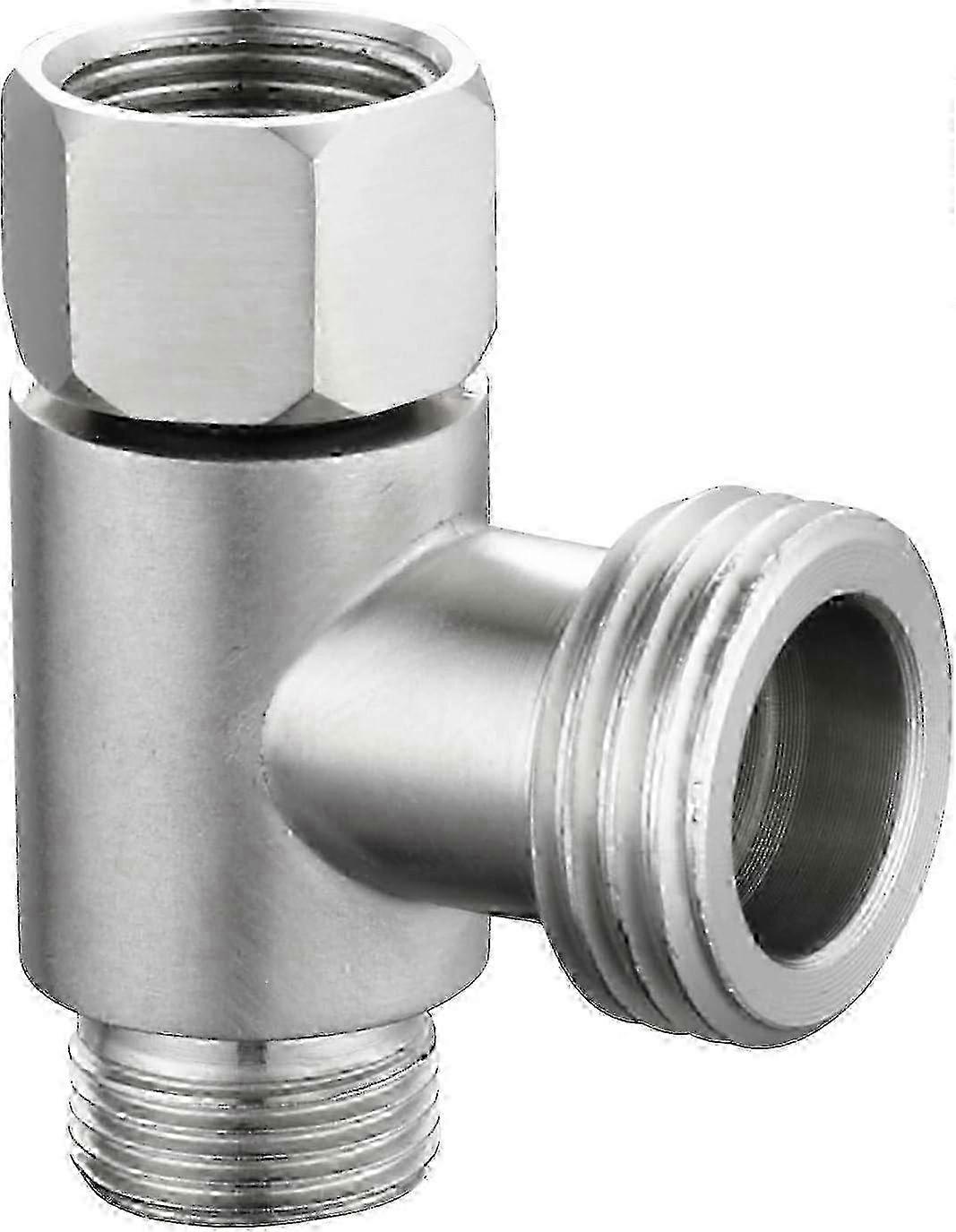 3-way 3/8 and 1/2 Tee Connector Stainless Steel for Water Line T Fitting Brushed Nickel