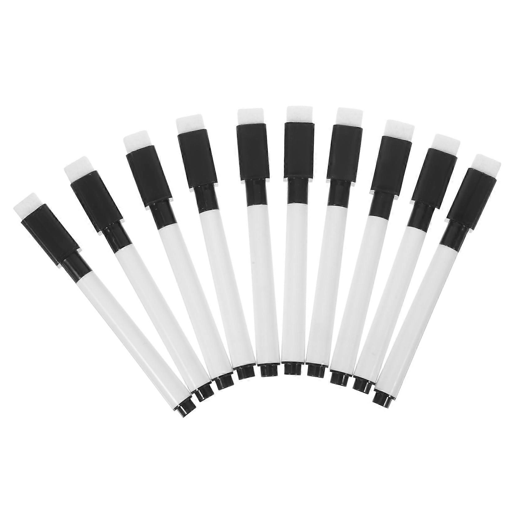 10 Pieces Whiteboard Markers Erasable Fine Tip WaterBased Assorted Colors with Magnetic Holder for Office and School