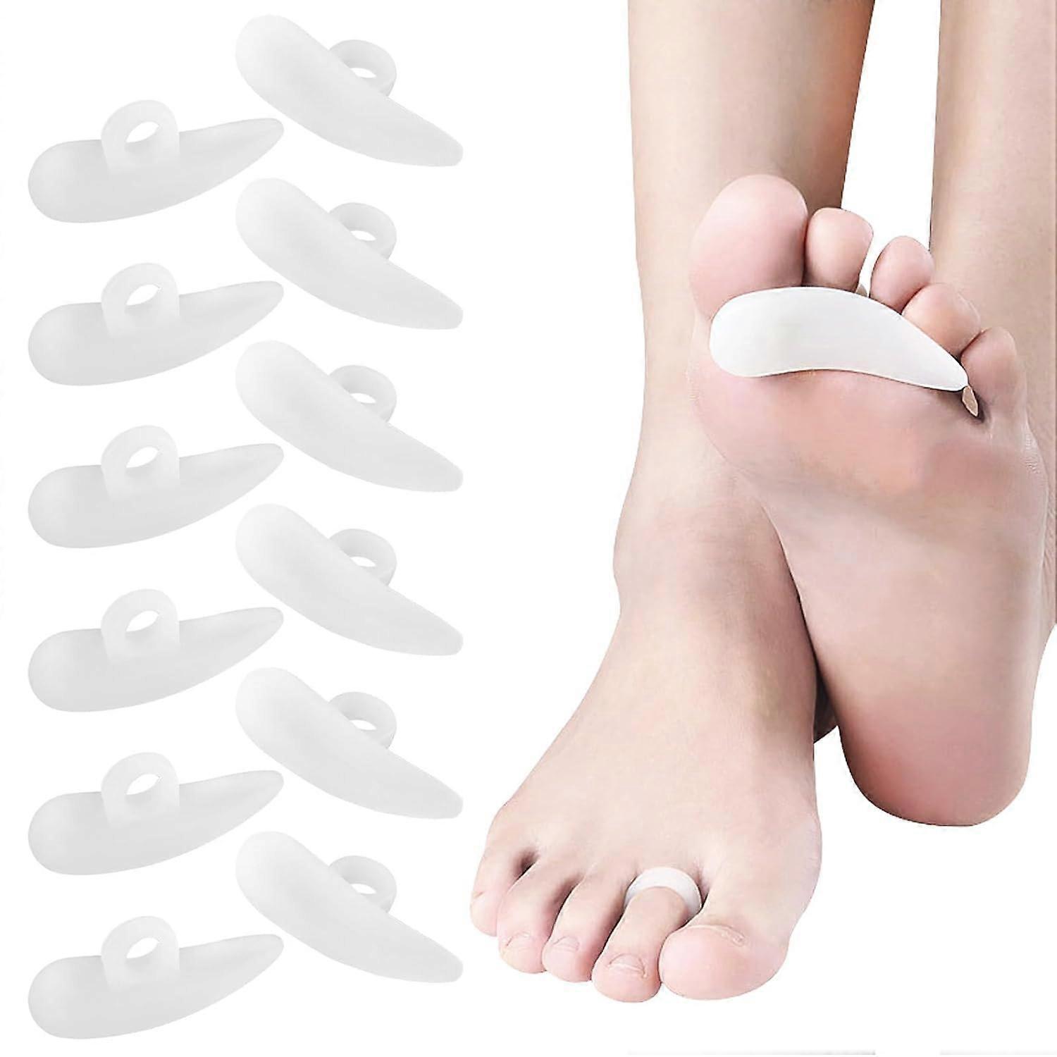 Hammer Toe Pads Correctors - 6 Pairs Silicone Wavy Toe Cushions for Hallux Valgus Relief, Men & Women, Adjustable Size