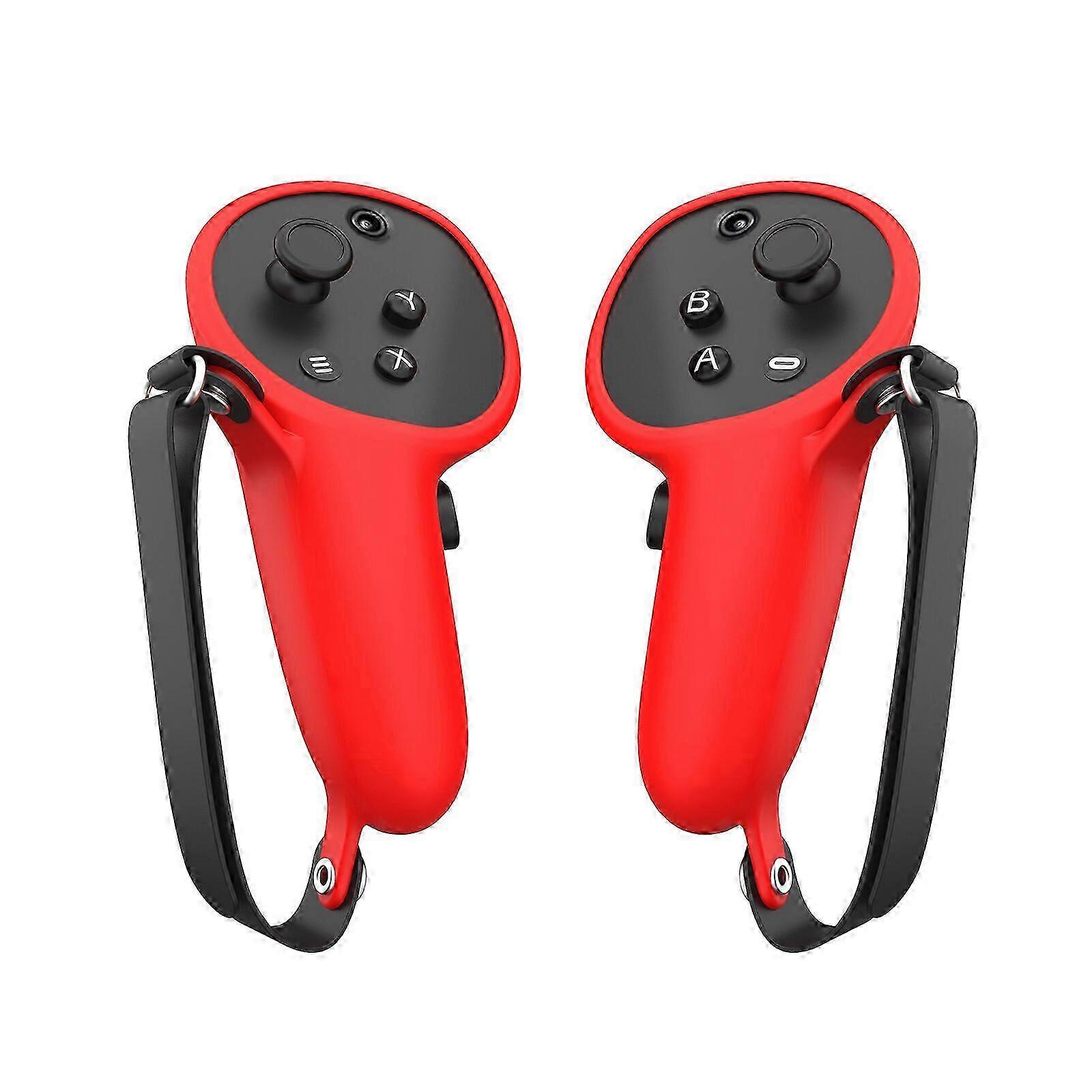 Grip Silicone Protector for VR Controller Cover Sweat Proof Anti-Drop Adjustable Strap for Headset Accessories