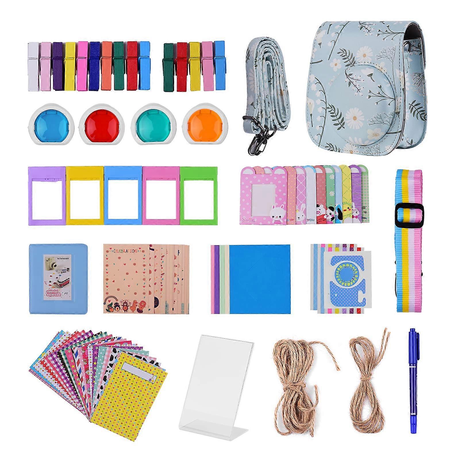Fujifilm Instax Mini 11 12-in-1 Instant Camera Accessories Bundle Kit with Bag, Strap, Album, Clips, Frame, and Stickers