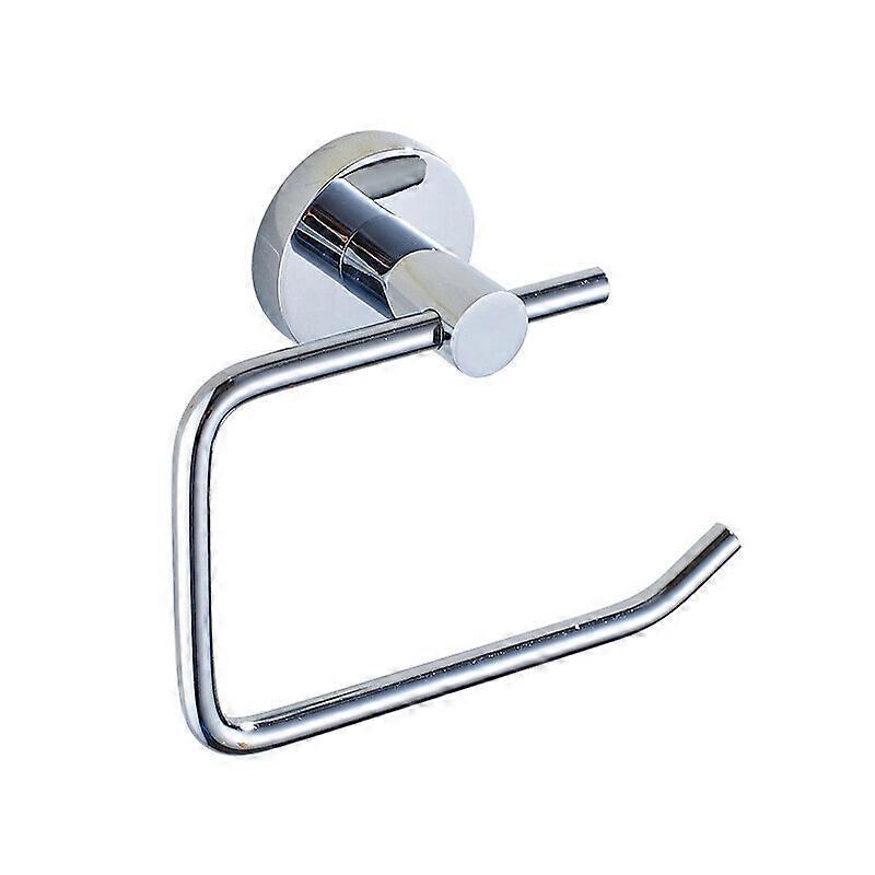 Shiny chrome metal toilet paper holder
