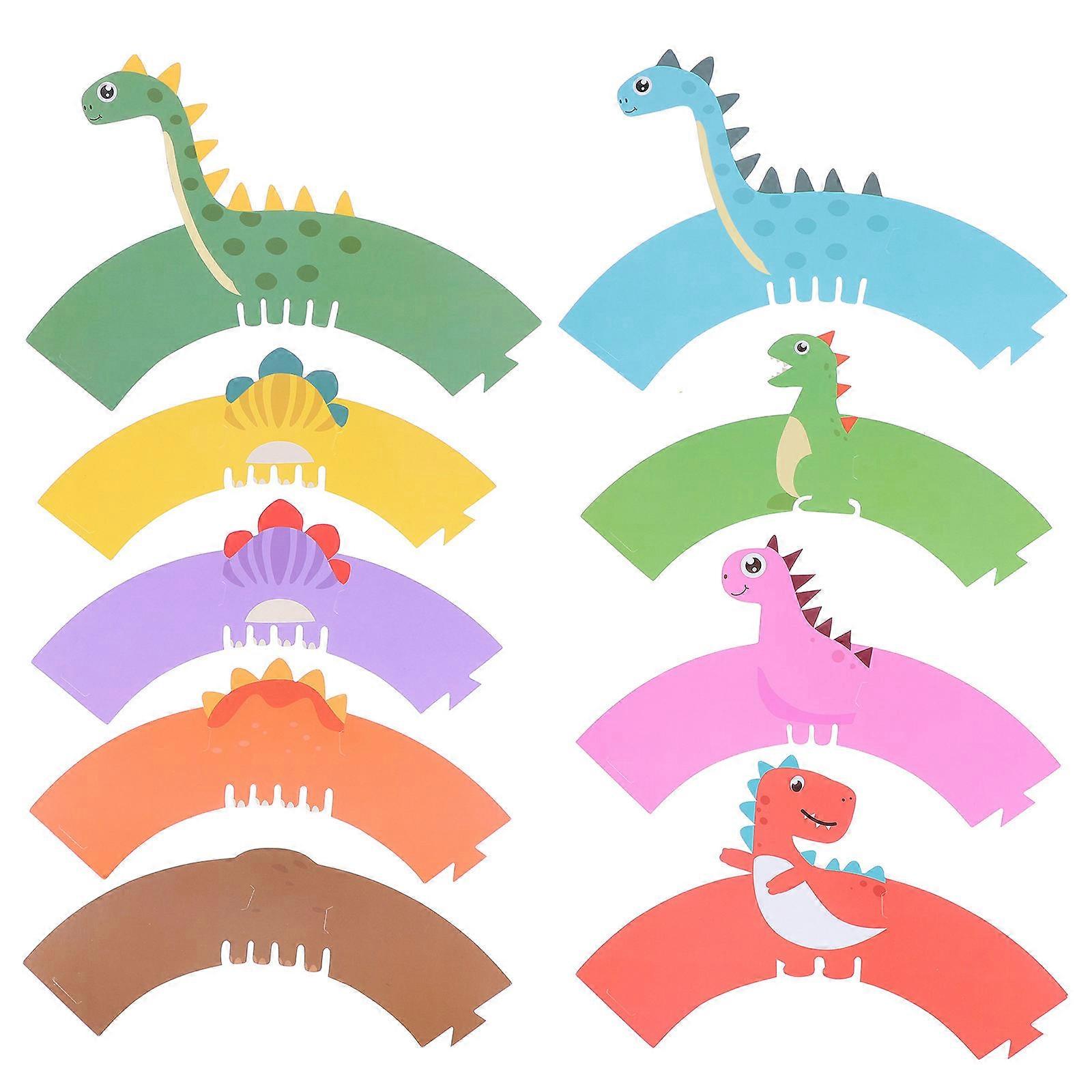 Cake Wrappers Dessert Enhancement Childrens Party Cartoon Dinosaur Shape Elegant 30Pcs