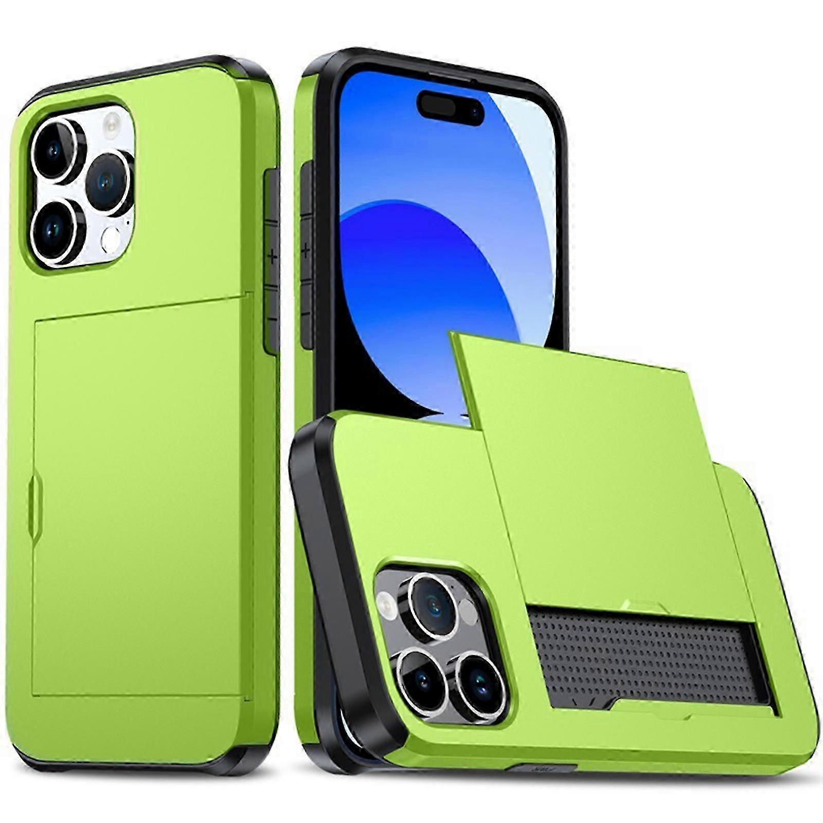 for iPhone 15 Pro Max/15 Ultra Case with Card Holder Heavy Duty Protective Dual Layer Shockproof Hidden Card Slot Slim Wallet Case 15 Pro Max