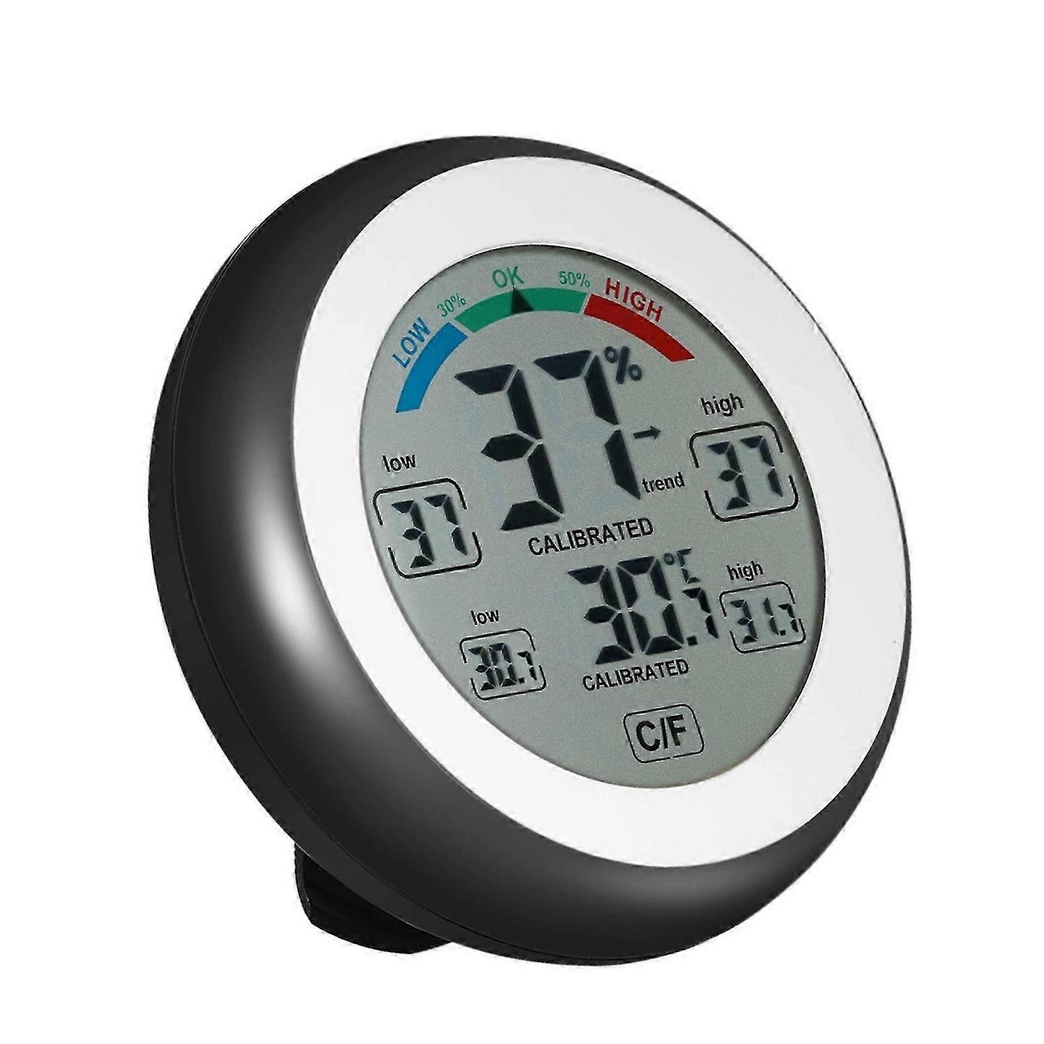 C/F Digital Thermometer Hygrometer Temperature Humidity Meter Max Min Value Trend Display