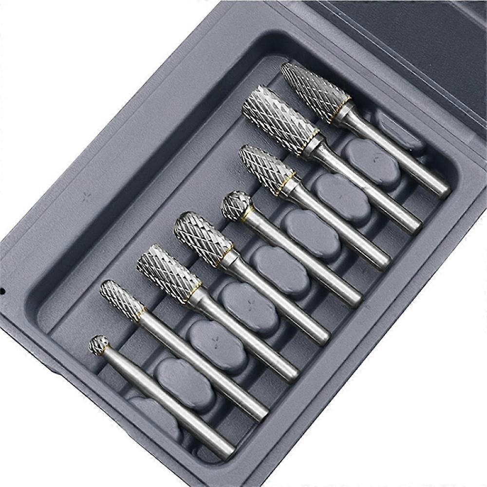 8 pieces 6mm shank doublecut rotary file tungsten carbide burr bit CNC engraving rotary cutter 612mm grinding head