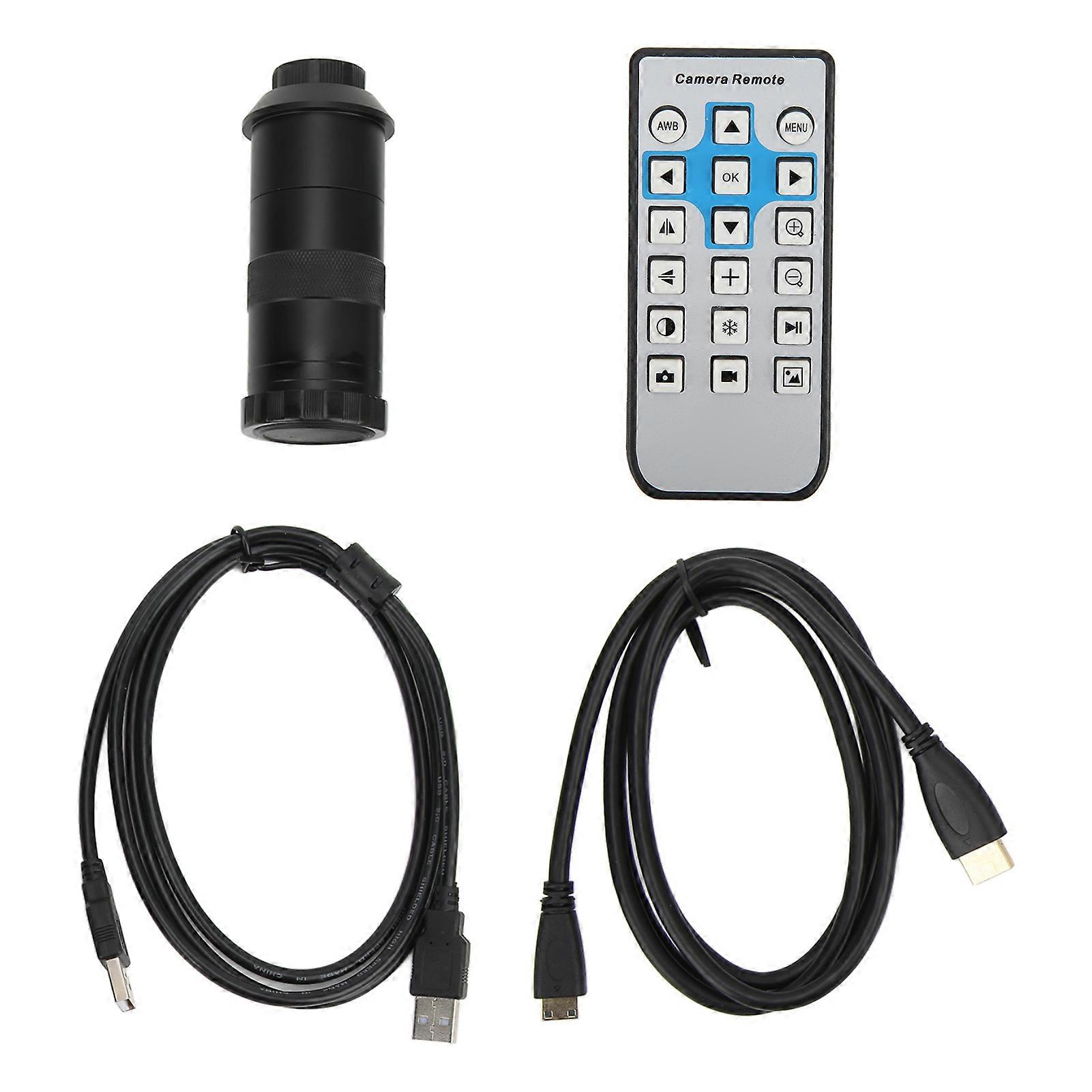 7in LCD HD Video Microscope with 150X C Bracket Camera Professional Maintenance Tool AC100‑240V EU Plug