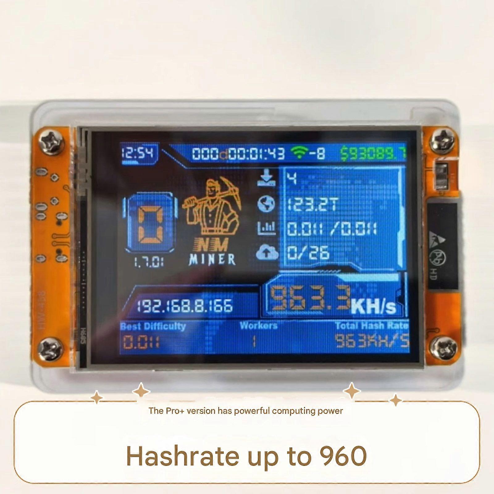 NMMiner 2.8 inch 1000K Hashrate BTC Solo LotteryCrypto Bitcoin Miner Solo  Minidf