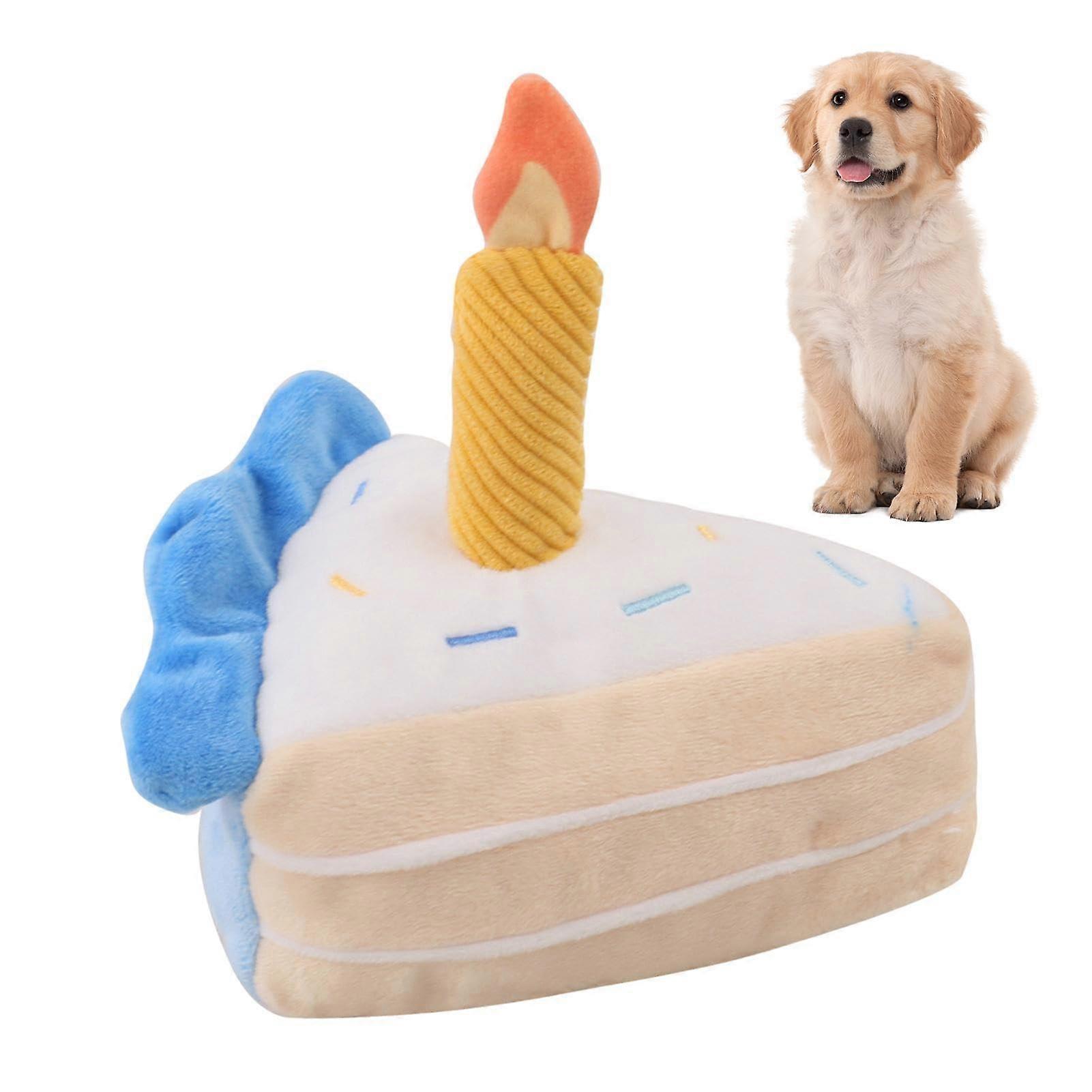 Plush Cake Dog Toy, Realistic Plush Birthday Cake for Dogs - Squeezable Chew Toy for Indoor Play, Soft Material, 12-Inch Size