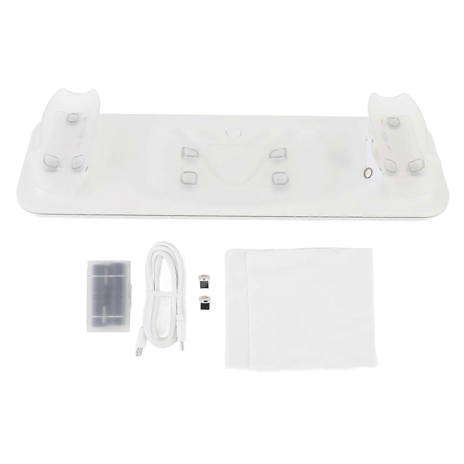 VR Headset & Controller Charging Dock with RGB Light and Strong Magnetic Connection