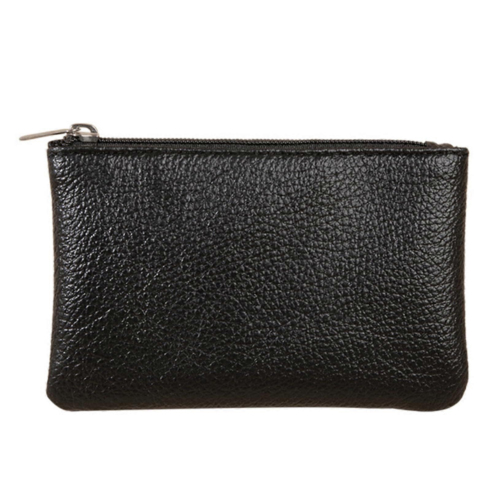 Unisex coin purse with zipper, stylish and practical storage pouch for keys and keychains, Black Ref: 8367