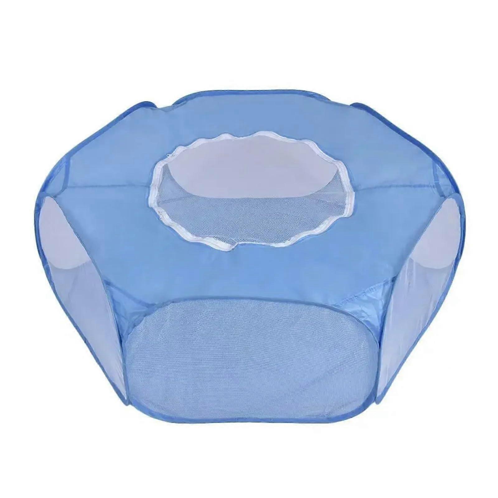Dog Playpen, Portable Indoor Outdoor Pet Playpen for Puppies, Rabbits, and Small Animals, Waterproof with Cover, Blue