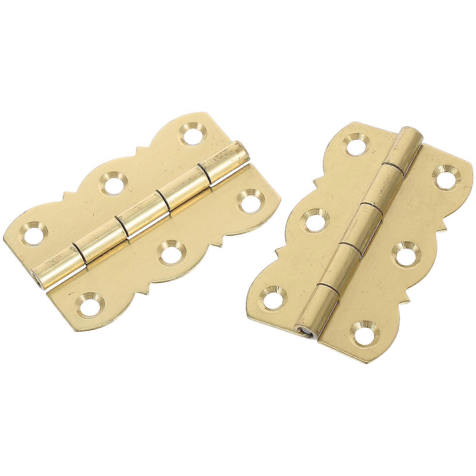 Copper Piano Hinges   Disc Design   2pcs Pack   for Cabinet, Jewelry Boxes, Musical Instruments   No Screws Included