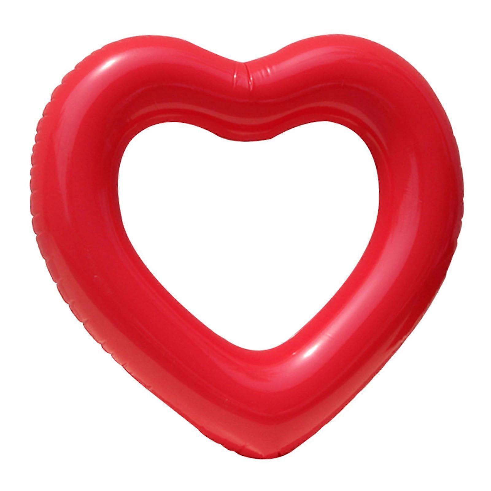 Inflatable Heart-Shaped Swim Ring for Kids, 120CM Red Pool Float for Girls and Boys, Durable Swimming Pool Toy