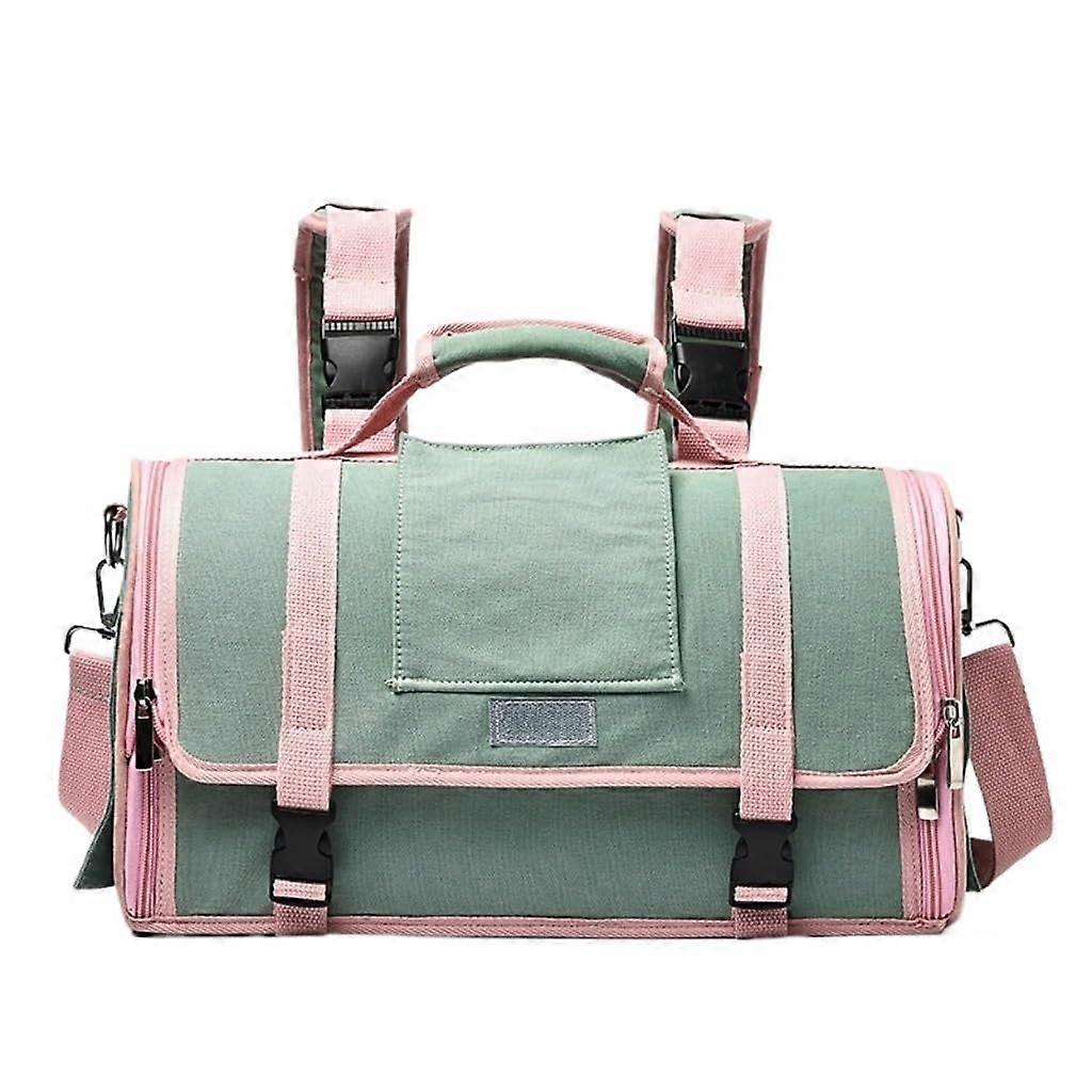 Kitten carrier bag, fashionable cat bag, space capsule backpack, canvas, cat outing, portable cat carrier (Beige, A)