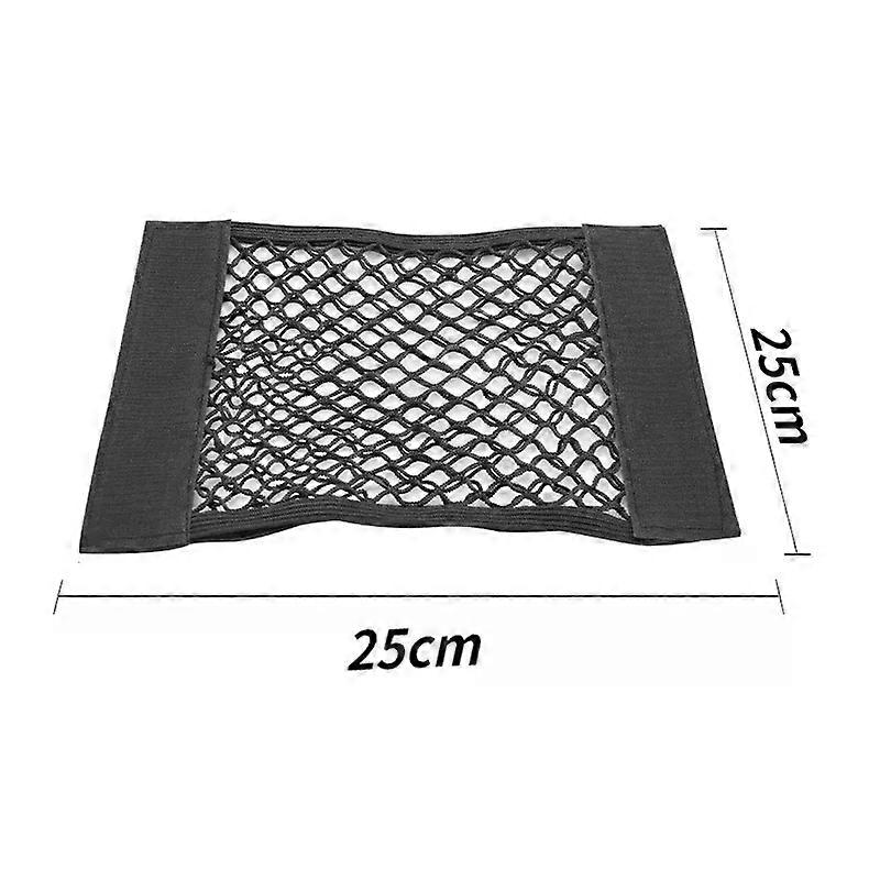 Car Rear Seat Storage Bag Trunk Mesh Auto Organizer Double-deck Elastic String Net Magic Sticker Pocket Bag Car Trunk Organizer