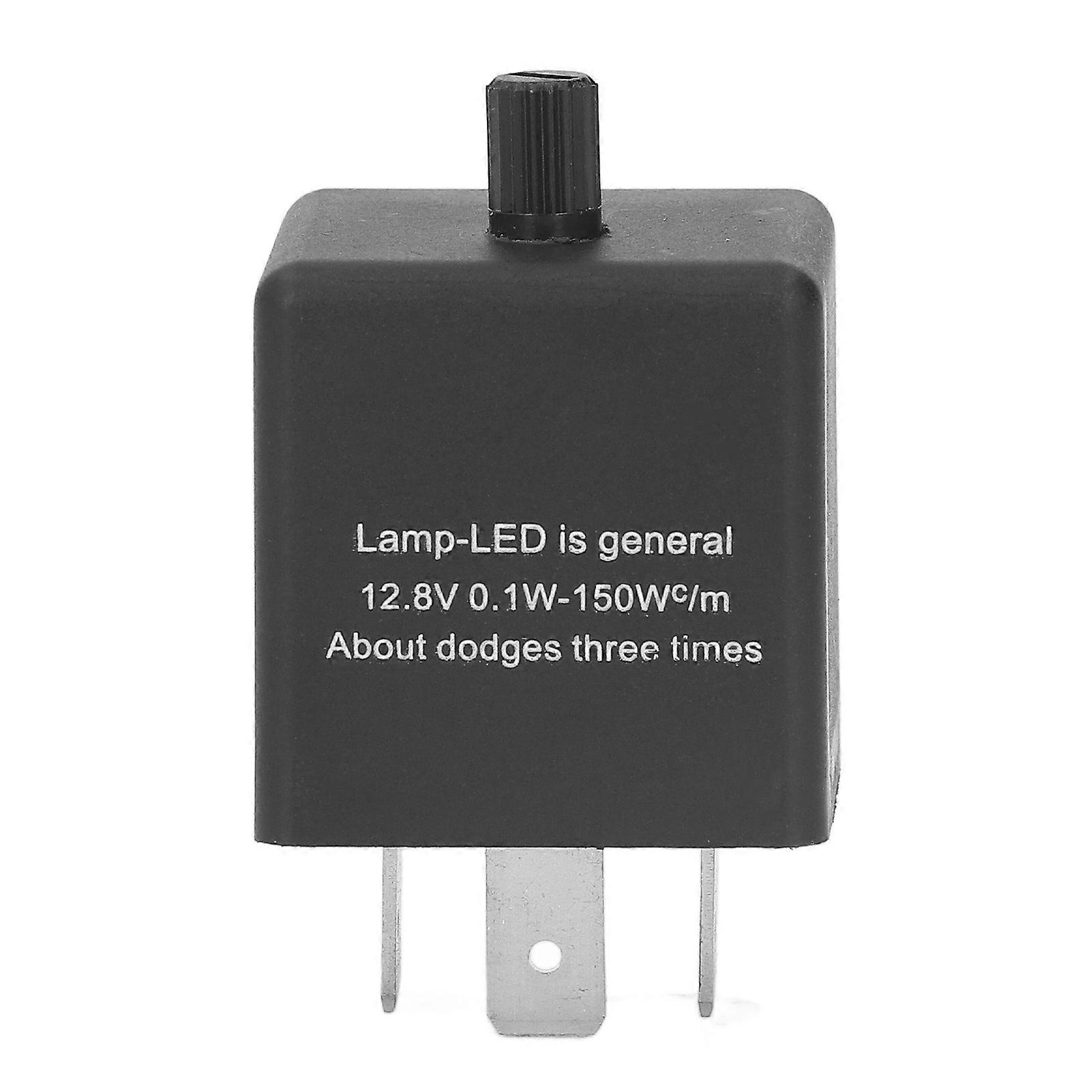 3 Pin Adjustable Car LED Flasher Relay Normally Open Contact Frequency Adjusting Flasher Relay DC12V 10A 
