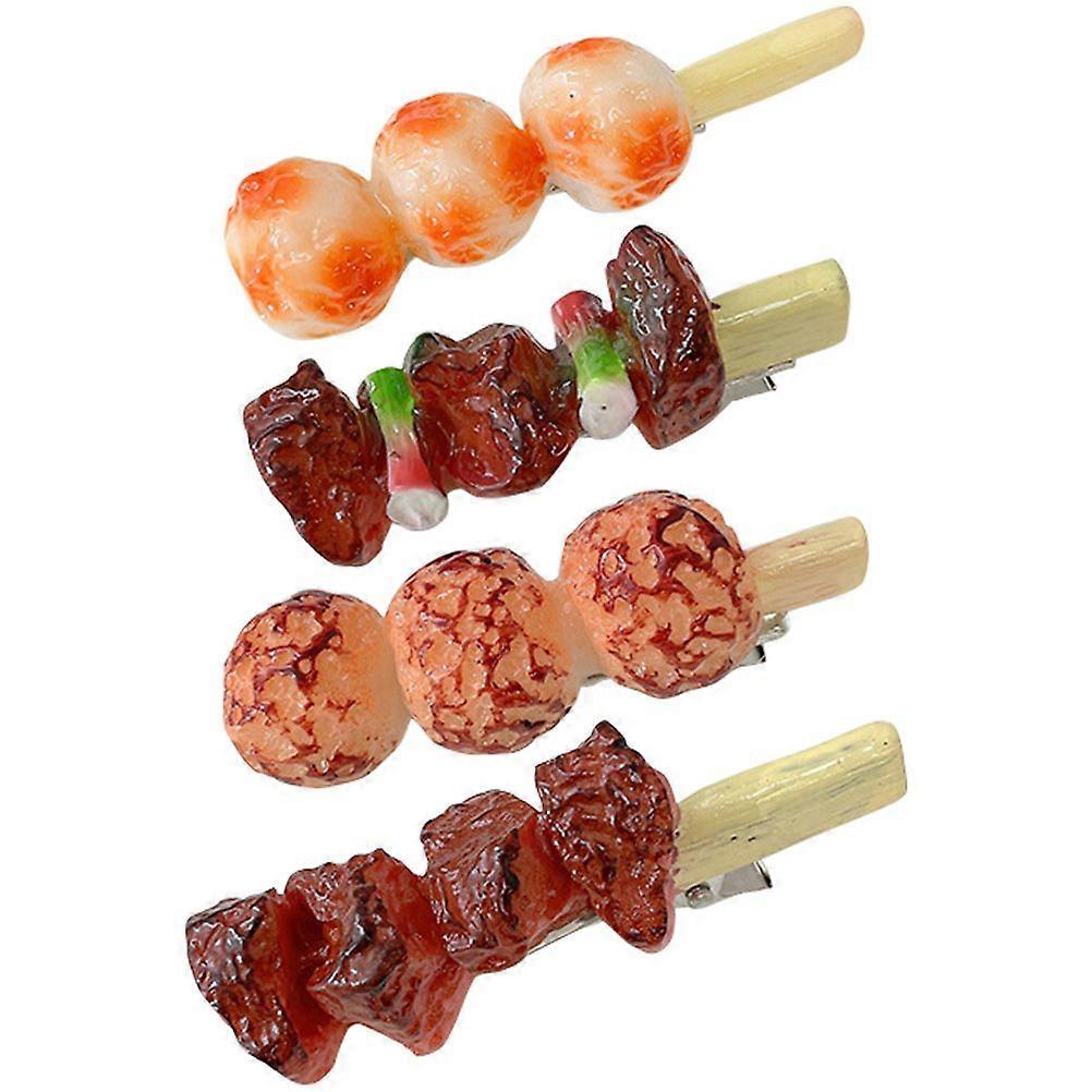 4pcs προσομοιωμένη κόμμωση φουρκέτας Barrettes συνδετήρων τρίχας τροφίμων