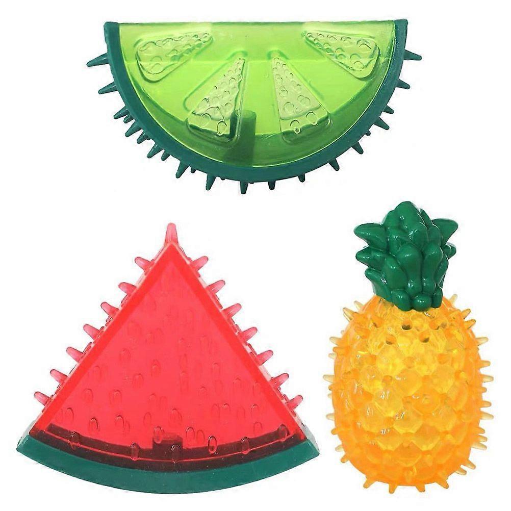 3Pcs Aggressive Chewer Pet Dog Chew Toys Squeaky Toothbrush Slow Feeder Random Style