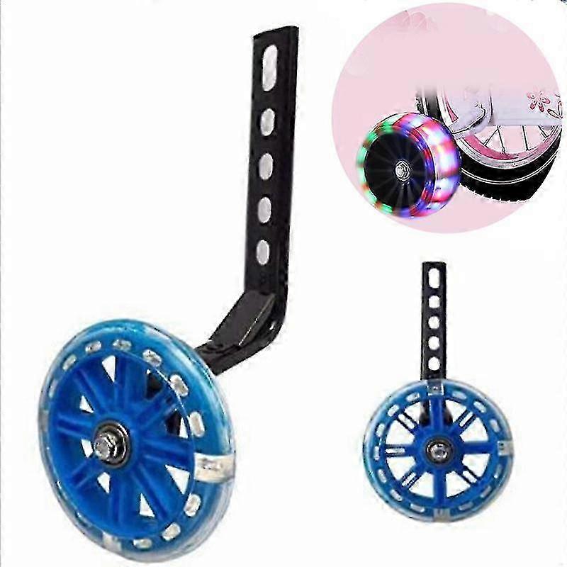 Bicycle Flash Auxiliary Wheel Suitable for Children's Bikes Stabilizers Support Wheels Blue