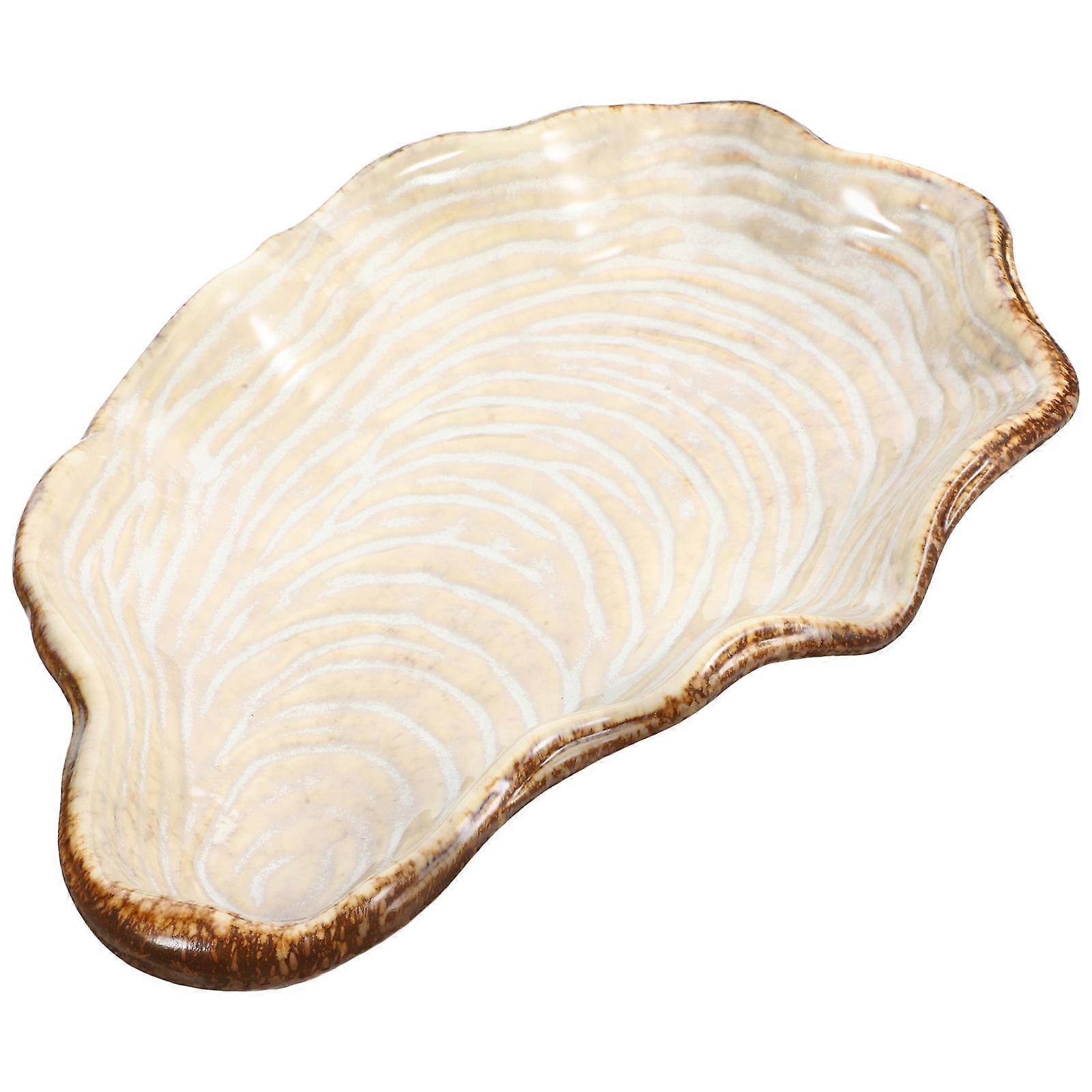 Ceramic Seashell Dinnerware Western Serving Dish For People Who Enjoy Delicacies Desserts Other Foods 26.5X17CM 1Pc